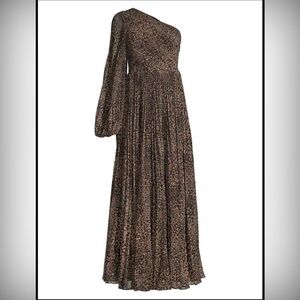 Fame And Partners The Tori One-shoulder Dress In Safari Leopard Tan Size 4